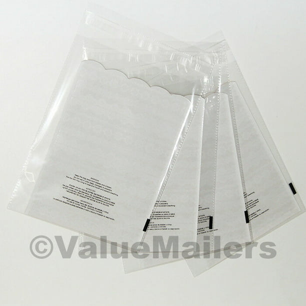 CLEAR GARMENTS CELLOPHANE PEEL&SEAL PACKAGING OPP BAGS WARNING NOTICE CELLO BAG